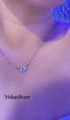 Blue Third Eye Charm Silver Chain